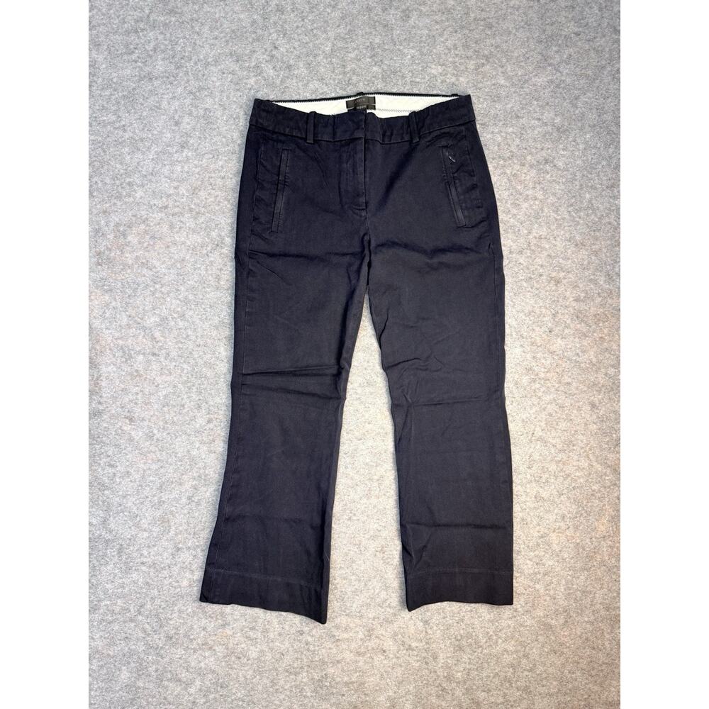 J. Crew Women's Teddie Black Cropped Flare Leg Trouser Pants Size 2